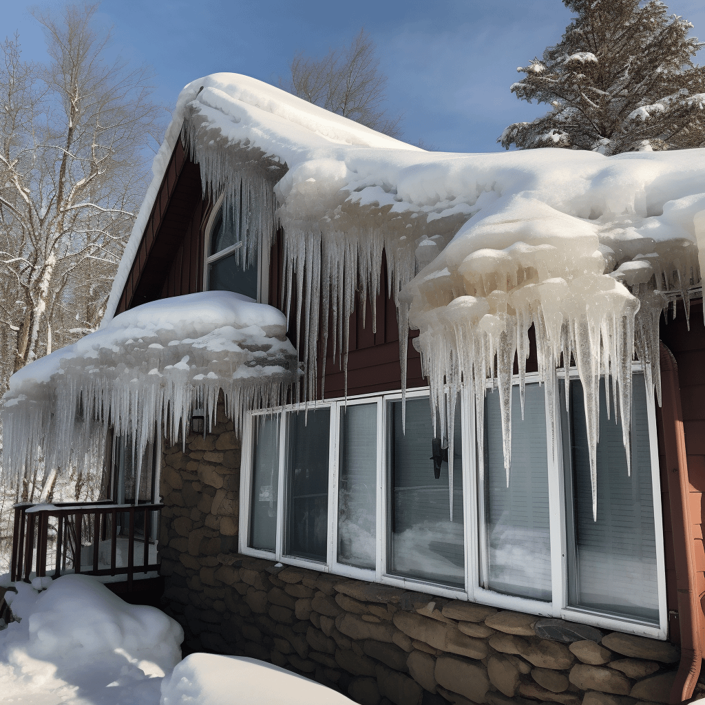 Ice dam on the roof